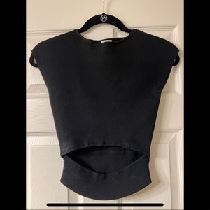 Aritzia Wilfred Cutout Crop Top Black Size M